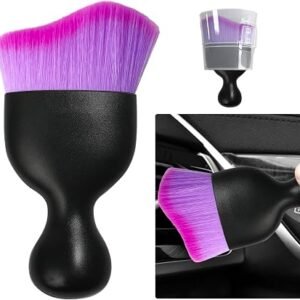 Ziciner Car Detailing Brush, Curved Soft Bristles Auto Removal Dust Collectors