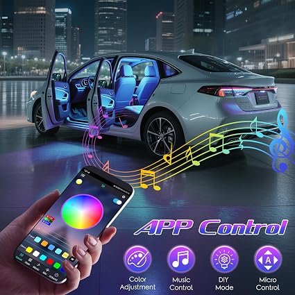 Winzwon Car Interior Lights, LED Lights for Halloween Car Accessories - Image 3